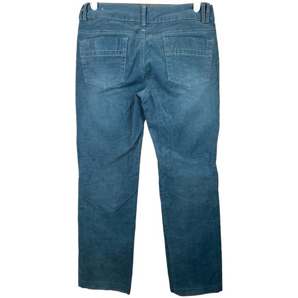 Women’s PrAna Teal Blue Corduroy Straight Leg Pants Size 2 - Picture 3 of 6